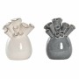 Vase DKD Home Decor Blanc Marin Céramique Crème Gris foncé (16 x 11 x 17,5 cm) (2 Unités)