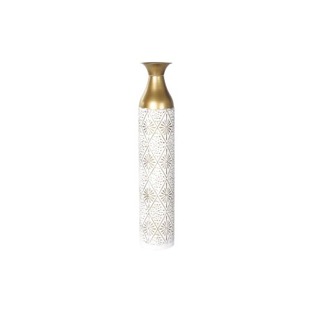 Vase DKD Home Decor Doré Métal Blanc Fer Oriental (14,5 x 14,5 x 76,3 cm)