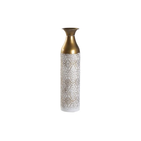 Vase DKD Home Decor Doré Métal Blanc Fer Oriental (14 x 14 x 62,5 cm)