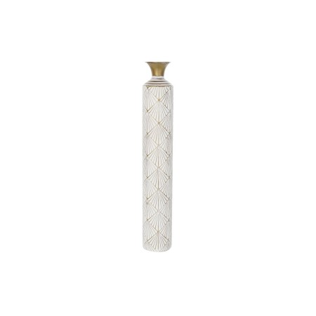 Vase DKD Home Decor Doré Métal Blanc Fer Glam (14,5 x 14,5 x 91 cm)