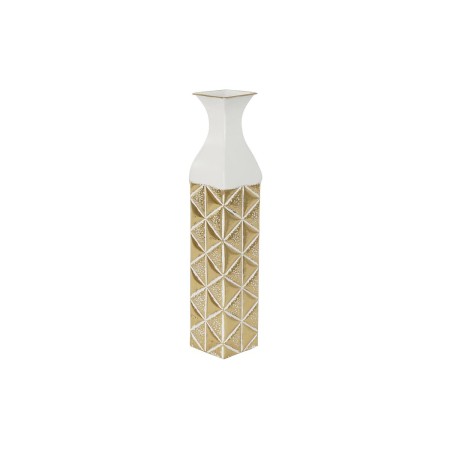 Vase DKD Home Decor Doré Métal Blanc Fer (11 x 11 x 56,8 cm)