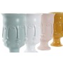 Vase DKD Home Decor Turquoise Rose Terre cuite Blanc Vert Grès (14,5 x 14,5 x 26 cm) (4 Unités)