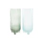 Vase DKD Home Decor Verre Bleu Vert (12 x 12 x 28 cm) (2 Unités)