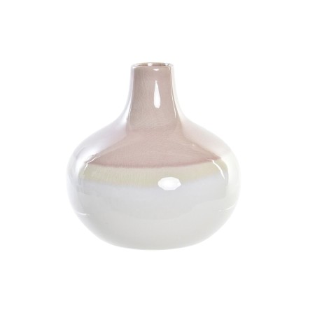 Vase DKD Home Decor Porcelaine Rose Bicolore (16 x 16 x 16 cm)