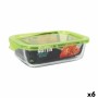 Fiambrera Hermética Quttin Verde Transparente Rectangular 0,6 L (6 Unidades)