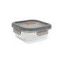 Fiambrera Hermética MasterChef Gris Transparente Cuadrado 1,1 L (6 Unidades)