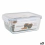 Fiambrera Hermética Santa Clara Transparente Rectangular 3,5 L (3 Unidades)