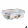 Fiambrera Hermética Santa Clara Transparente Rectangular 1,5 L (6 Unidades)