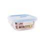 Fiambrera Hermética Quttin Boho Transparente 550 ml (12 Unidades)