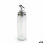 Aceitera Quttin OTTICO Transparente Plateado Vidrio 0,5 L 6 x 6 x 30,5 cm (24 Unidades)