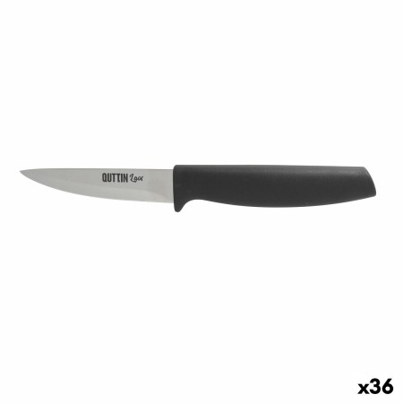 Cuchillo Pelador Quttin Laos Negro Plateado Acero Inoxidable 8,5 cm (36 Unidades)