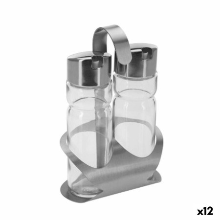 Set para Aliñar Transparente Plateado 12 x 8 x 19 cm (12 Unidades)