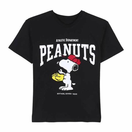 Camiseta de Manga Corta Hombre Snoopy Negro S