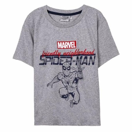 Camiseta de Manga Corta Infantil Spider-Man Gris 12 Años