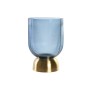 Vase DKD Home Decor Verre Bleu Doré Métal (16 x 16 x 23 cm)