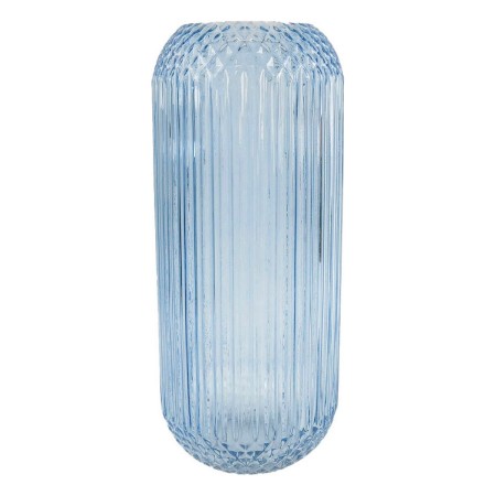 Vase DKD Home Decor Verre Bleu (15 x 15 x 36 cm)