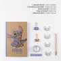 Set de Papelería Stitch Azul 10 Piezas (6 Piezas)