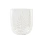 Vase DKD Home Decor Verre Transparent Blanc Tropical Feuille d'une plante (12 x 12 x 14 cm)