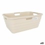 Panier à linge Tontarelli Maya Beige Plastique 54,5 x 37,5 x 22 cm (12 Unités)