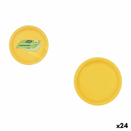 Service de vaisselle Algon Jaune 20 cm 10 Pièces (24 Unités)