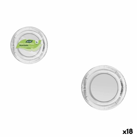 Set de Platos Algon Plateado 18 cm 12 Piezas (18 Unidades)