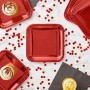 Service de vaisselle Algon Rouge 26 cm 3 Pièces (18 Unités)