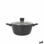 Casserole avec Couvercle MasterChef 28 cm (4 Unités)