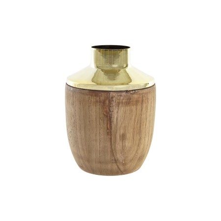 Vase DKD Home Decor Doré Marron Acacia (15 x 15 x 20 cm)