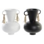 Vase DKD Home Decor Noir Métal Blanc Colonial (12 x 12 x 16 cm) (2 Unités)