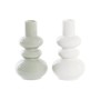 Vase DKD Home Decor Céramique Menthe Blanc (7,5 x 7,5 x 14 cm) (2 Unités)