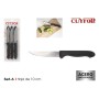 Set de Cuchillos Cuyfor Filo Negro Plateado 6 Piezas (24 Unidades)