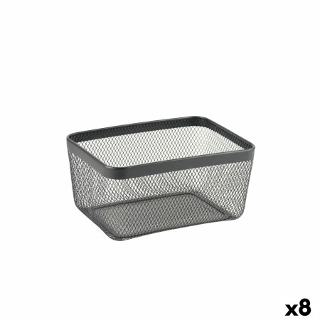 Panier Multi-usages Confortime Noir Métal 30,5 x 23 x 15,2 cm (8 Unités)