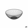 Coupe à fruits Confortime Noir Métal 24,5 x 24,5 x 10 cm (12 Unités)