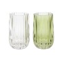 Vase DKD Home Decor Verre Vert Moderne (10 x 10 x 17,5 cm) (2 Unités)