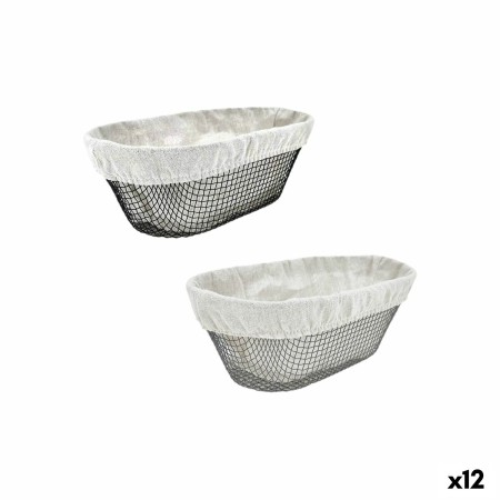 Cesta para el Pan Metal Ovalado 28 x 15 x 10 cm (12 Unidades)