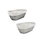 Cesta para el Pan Metal Ovalado 28 x 15 x 10 cm (12 Unidades)