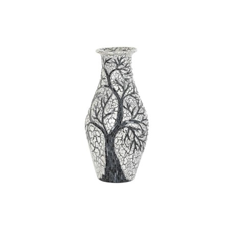 Vase DKD Home Decor Arbre Verre Noir Terre cuite Blanc (29 x 29 x 60 cm)