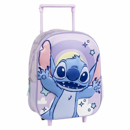 Cartable 3D avec roulettes Stitch Lila 25,0 x 31,0 x 10,0 cm