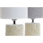 Lampe de bureau DKD Home Decor Gris Beige Feuille d'une plante (2 Unités) (15 x 15 x 31,5 cm)