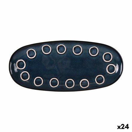 Plat à Gratin La Mediterránea Almudena Bleu Oblongue 29 x 13,5 x 2,4 cm (24 Unités)