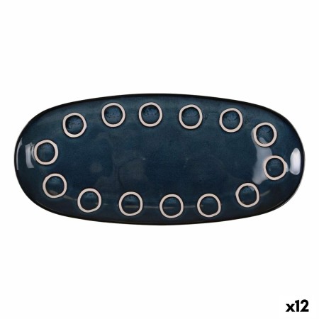 Plat à Gratin La Mediterránea Almudena Bleu Oblongue 33 x 14,8 x 2,7 cm (12 Unités)