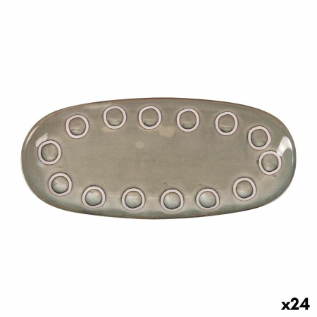 Plat à Gratin La Mediterránea Almudena Gris Oblongue 29 x 13,5 x 2,4 cm (24 Unités)