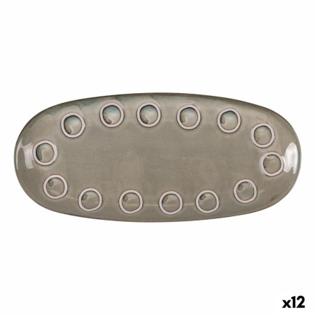 Plat à Gratin La Mediterránea Almudena Gris Oblongue 33 x 14,8 x 2,7 cm (12 Unités)