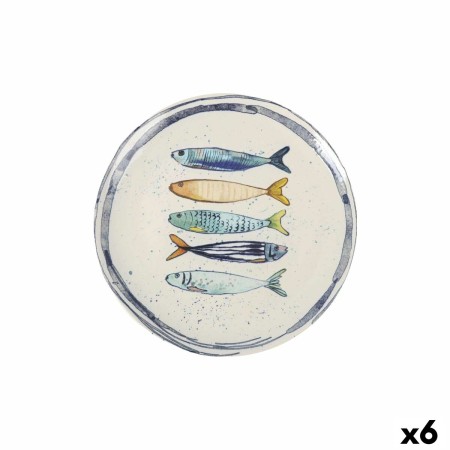 Plato Llano La Mediterránea Peixe Ø 26 cm (6 Unidades)