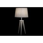 Lampe de bureau DKD Home Decor Beige Métal Lin Crème Tripode 220 V 60 W Pin (2 Unités) (30 x 30 x 57 cm)