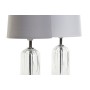 Lampe de bureau DKD Home Decor Gris Transparent Blanc (2 Unités) (20 x 20 x 38 cm)