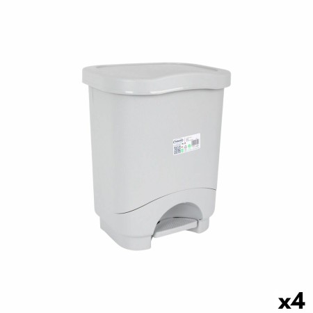 Cubo de Basura con Pedal Tontarelli Idea Gris 24 L (4 Unidades)