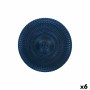 Plato Llano Alfares Alfares Azul Vidrio Ø 31 cm (6 Unidades)