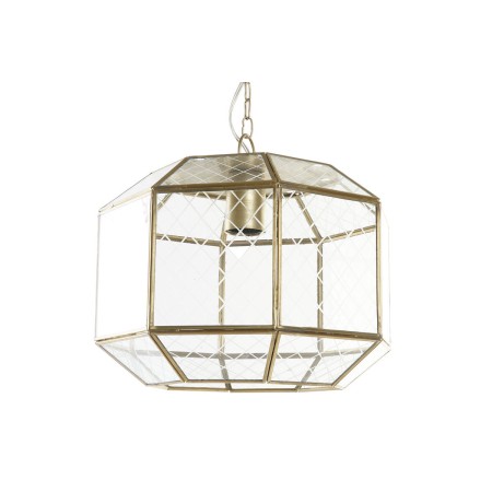 Suspension DKD Home Decor Verre Doré Laiton 50 W (30 x 30 x 22 cm)