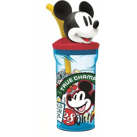 Vaso con Pajita Mickey Mouse True Champions 360 ml